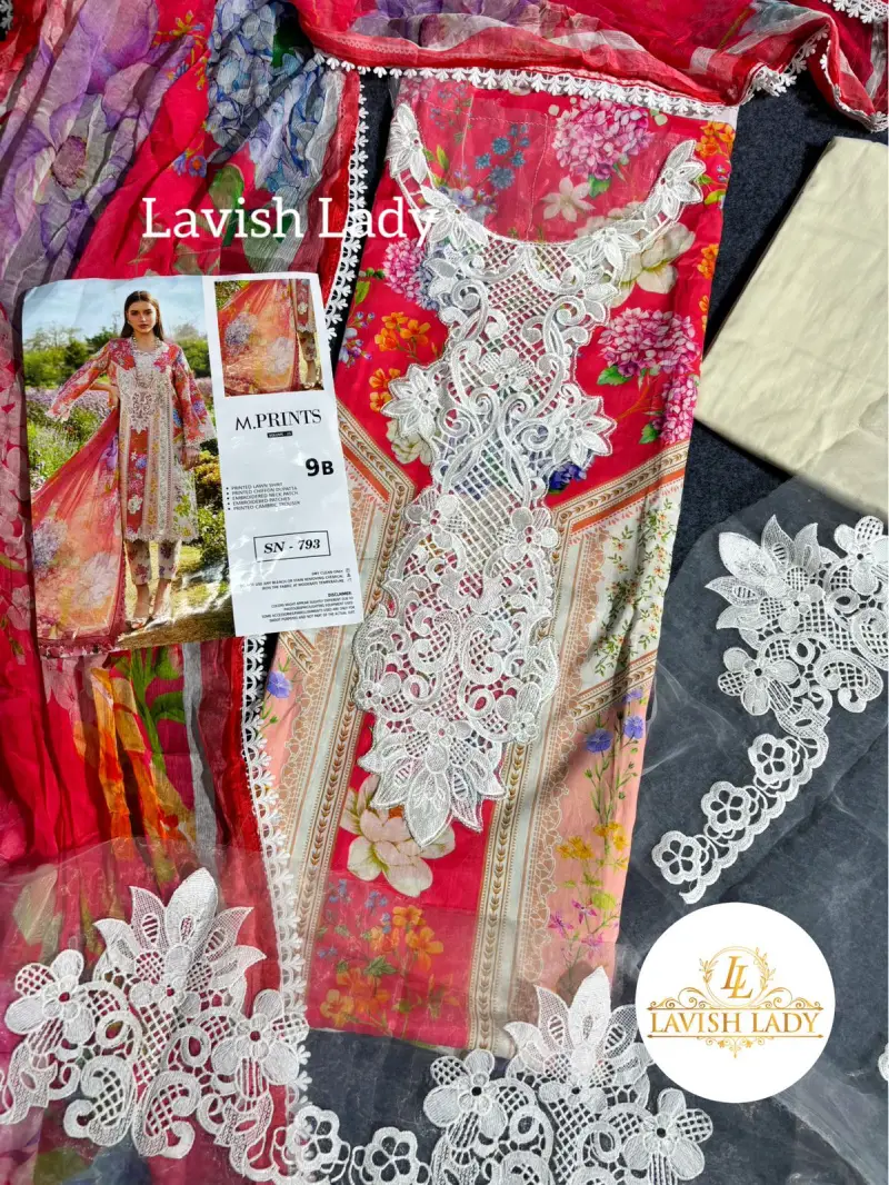 Maria B Inspired Luxury Cotton Unstitched 3pc 9B