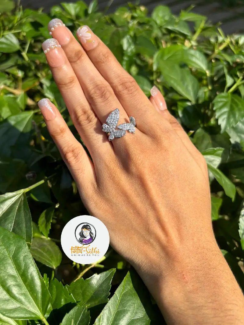 Crystal Butterfly Rings