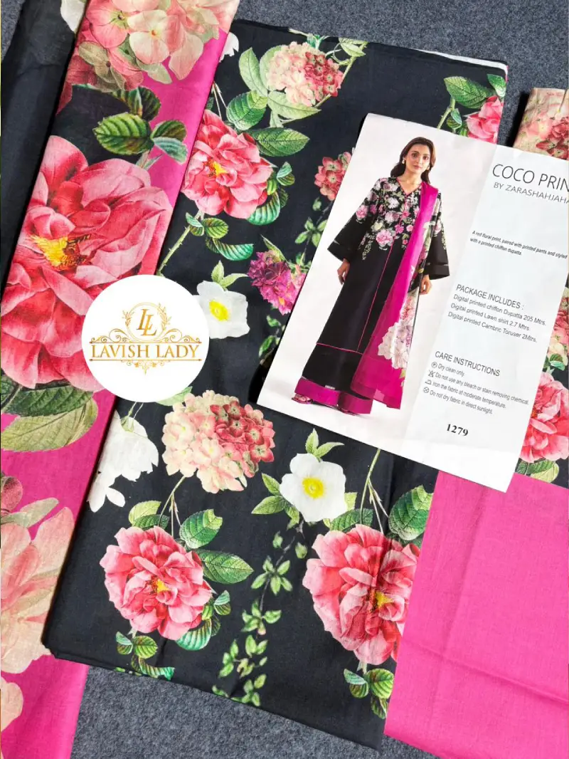 Coco Prints Inspired Unstitched Luxury Printed 3pc 1279